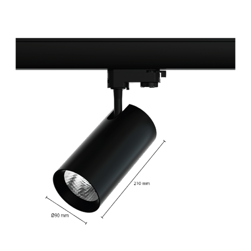 3-FASE RAILSPOT ELARA 30W ZWART - 10505 -trackrail spot 30w elara