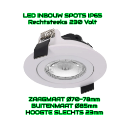 BADKAMER LED INBOUWSPOT 5W IP65 - 8264-badkamer led inbouwspot 5w ip65