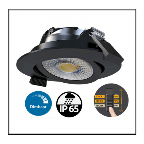 BADKAMER LED INBOUWSPOT 6W IP65 - 8264-badkamer led inbouwspot 6w ip65 cct