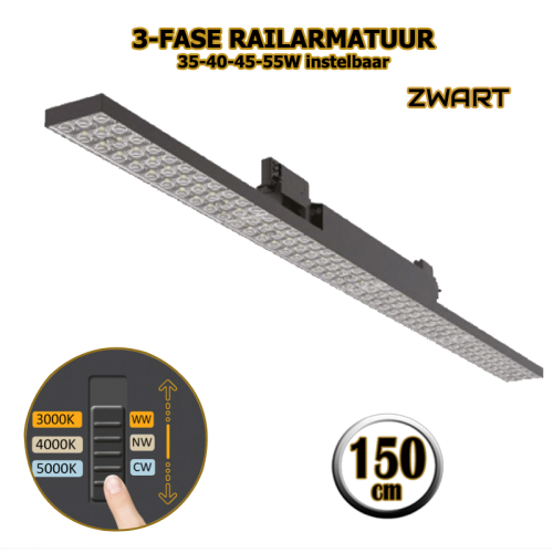 10501-3-fase railarmatuur 150cm 