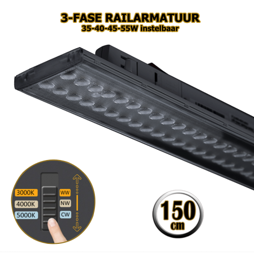 10501-3-fase railarmatuur 150cm 