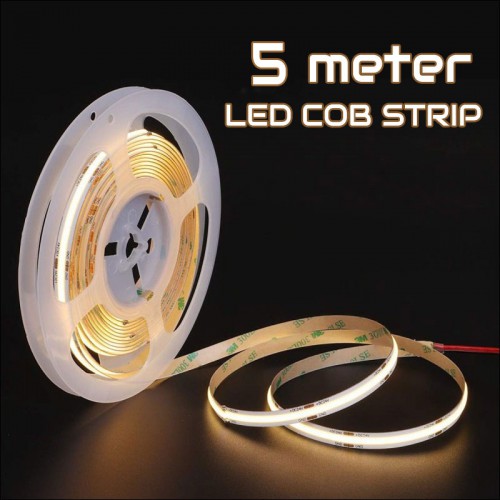 COB LEDSTRIP 24V IP20 5M 10W/M 2700K - 10017-cob led strips 24v-