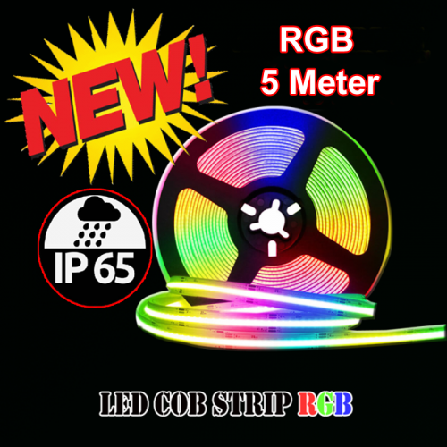 COB LEDSTRIP 24V IP65 5M RGB - 10091-cob rgb-5meter ip65