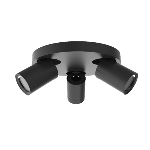 PLAFONDARMATUUR | LEd040 | ROND | 3xGU10 | ZWART - 10098-armatuur rond 3 gu10 